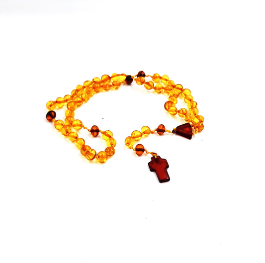 Catholic rosary from Baltic amber (1; 3 units )