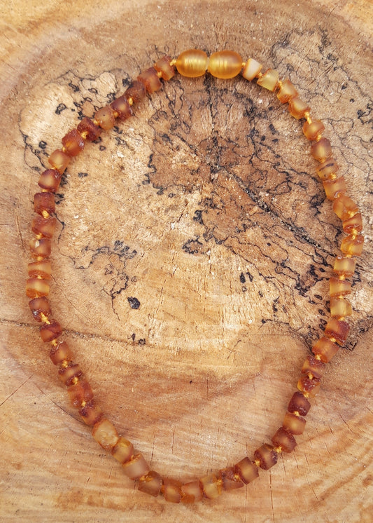 Irregular shapes Baltic amber necklace for children