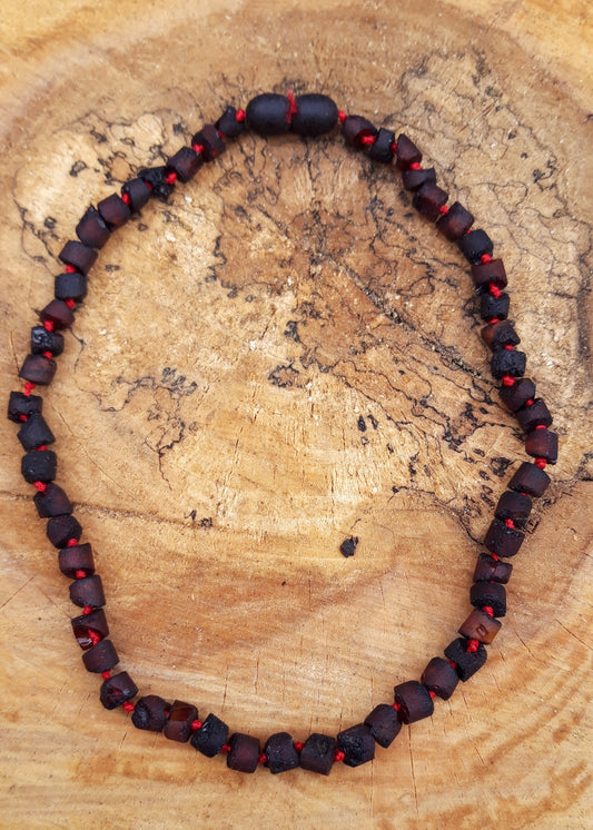Irregular shapes Baltic amber necklace for children