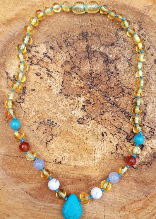 Baltic amber necklace for children