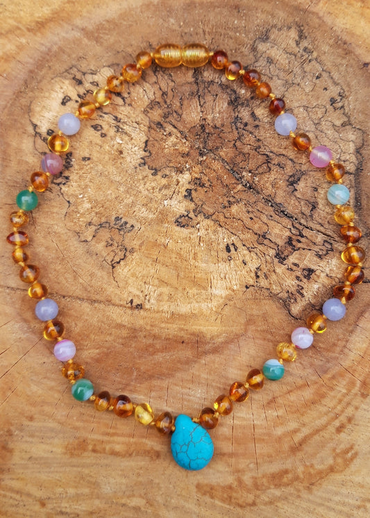 Baltic amber necklace for children
