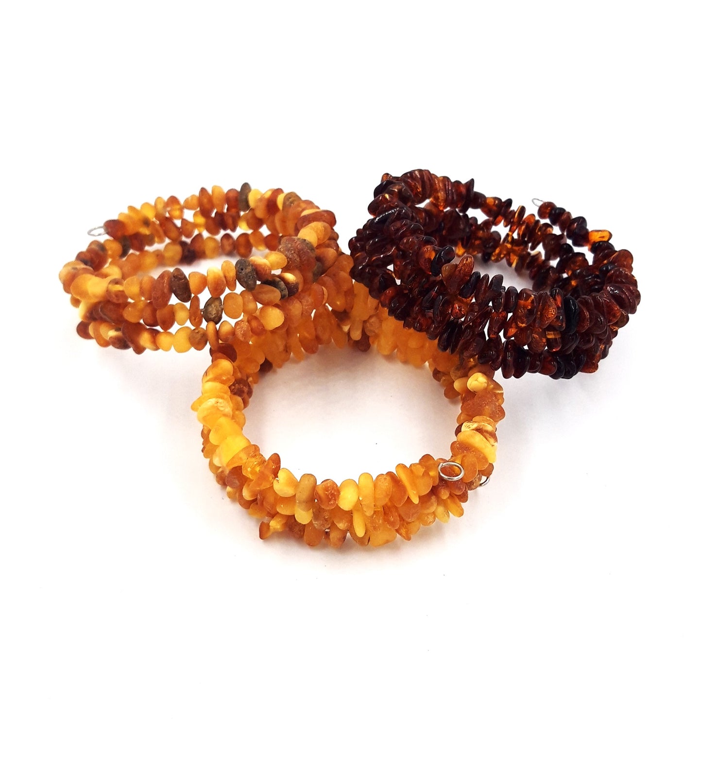 Baltic amber bracelet for adults ( 3 units )