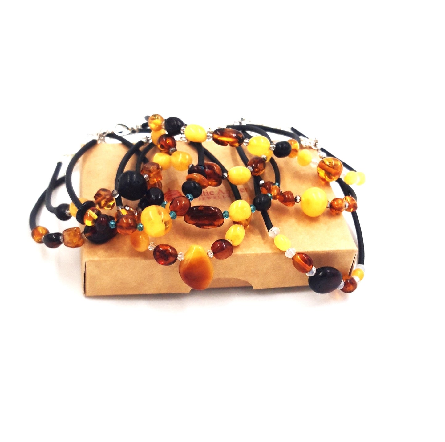Bracelet set for adults with Baltic amber(10 units)