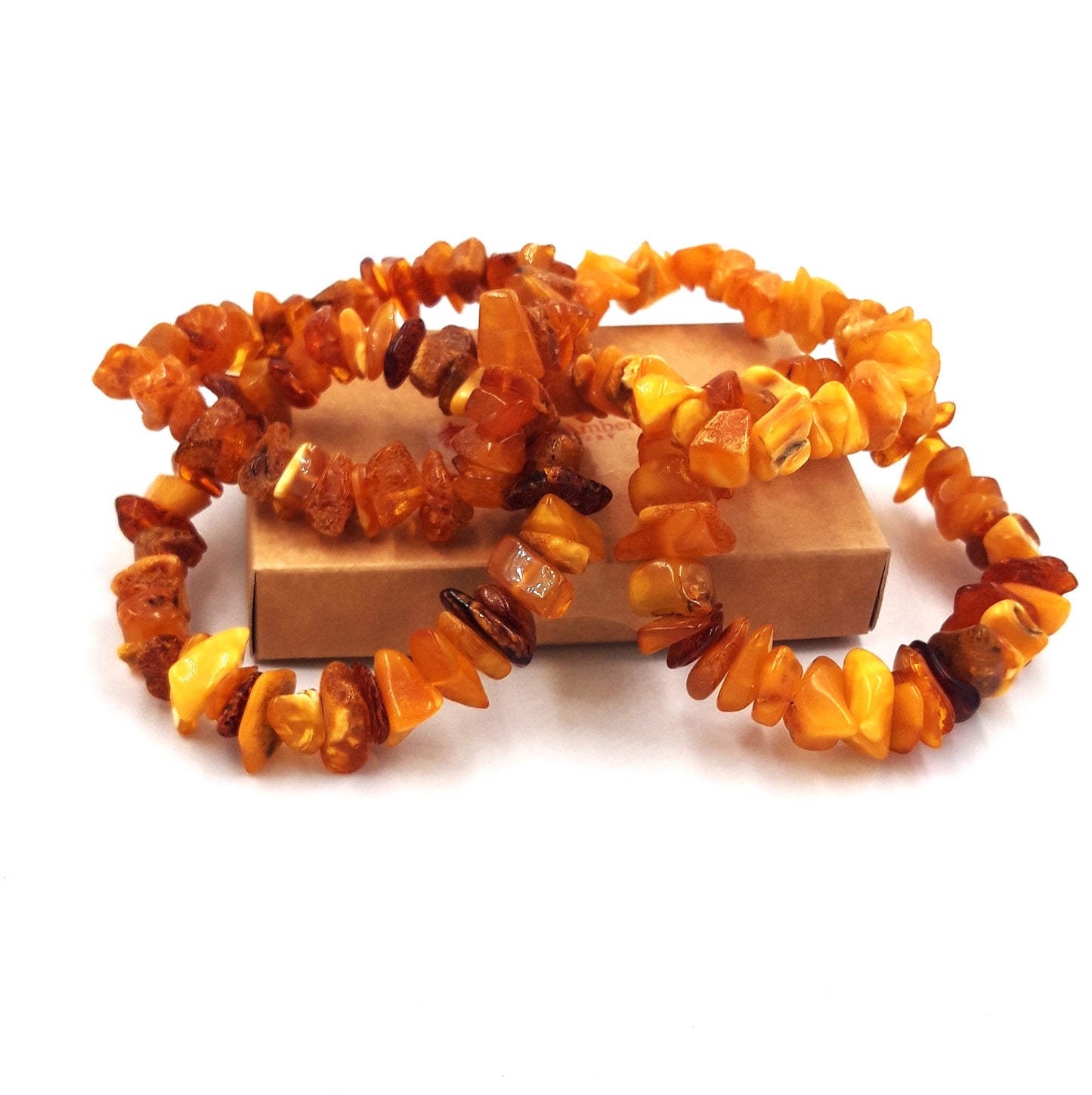 Baltic  amber bracelet on elastic for adults( 4 units )