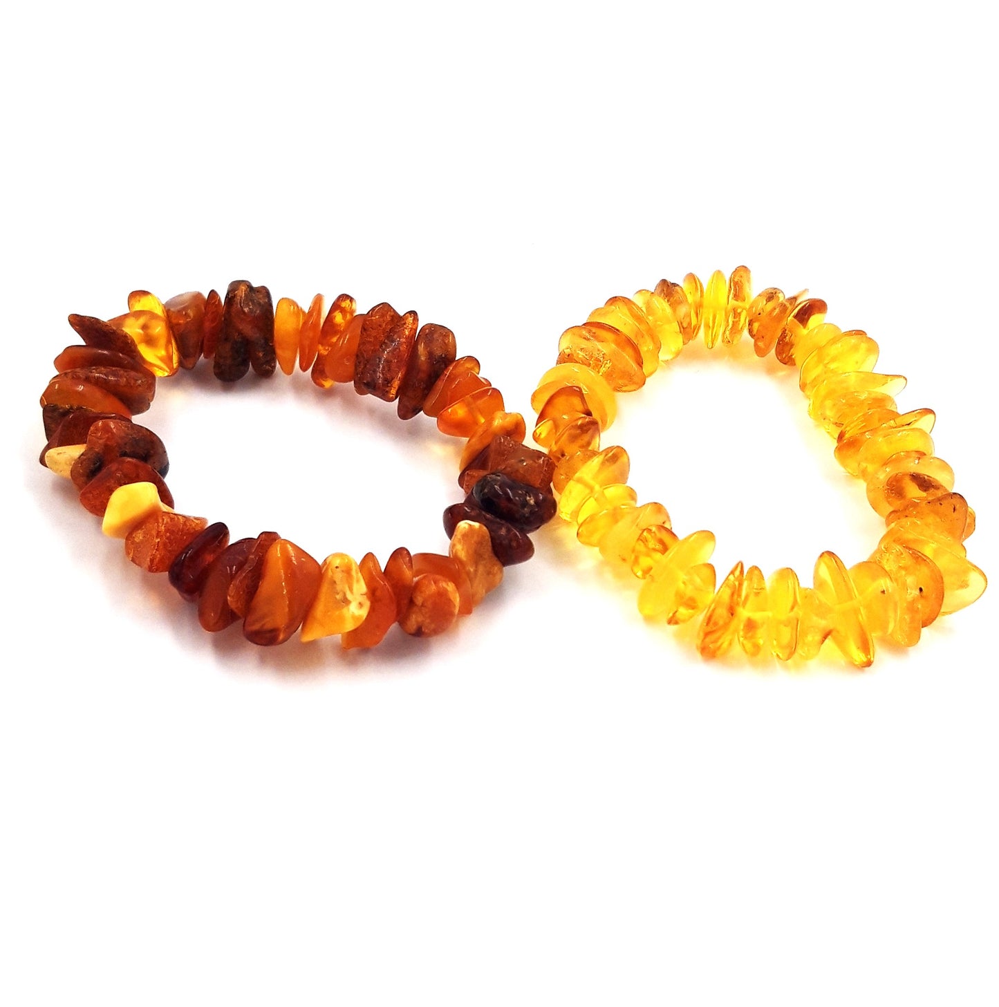 Baltic amber bracelet on elastic for adults( 2 units)