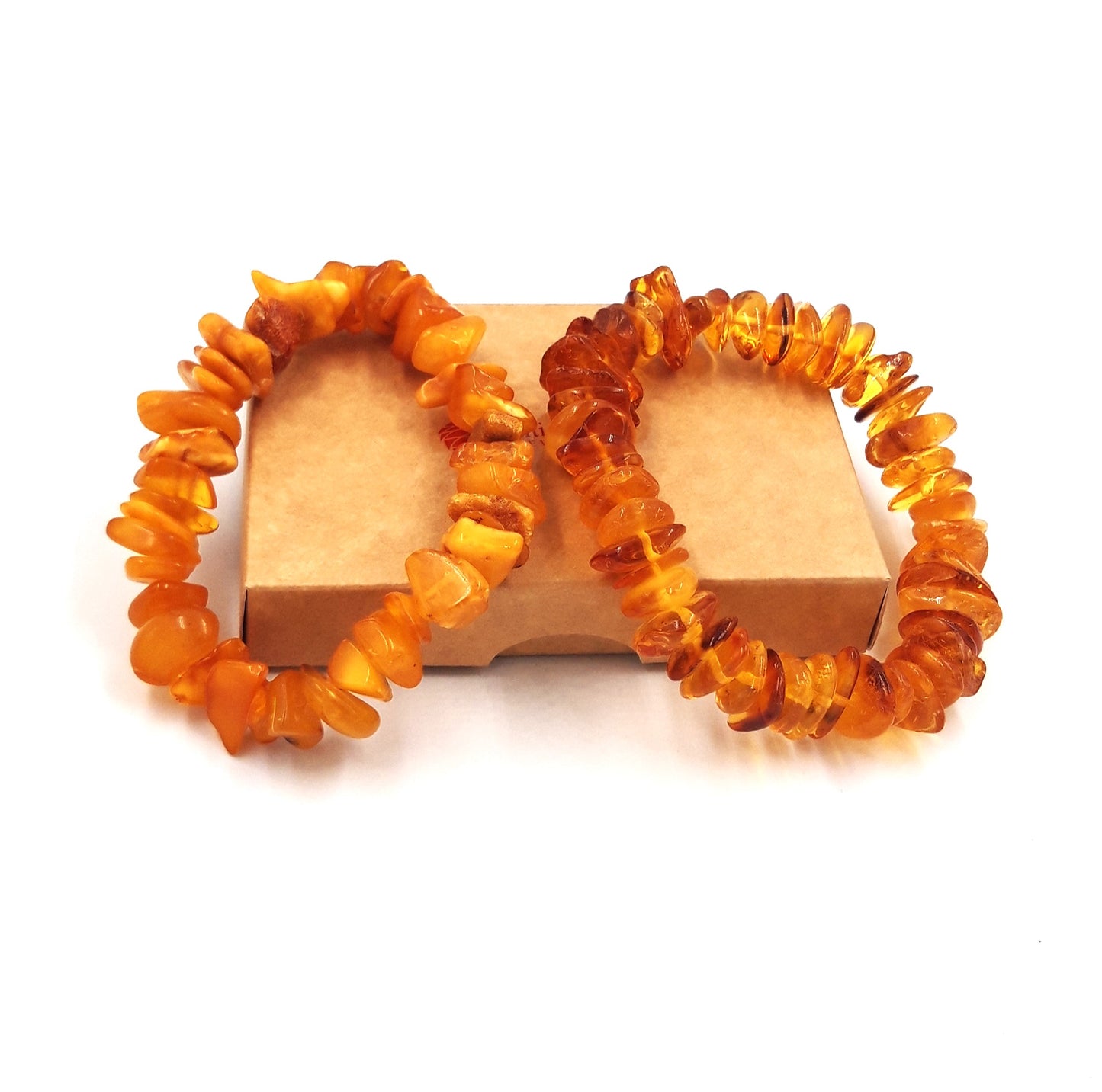 Baltic amber bracelet on elastic for adults( 2 units )