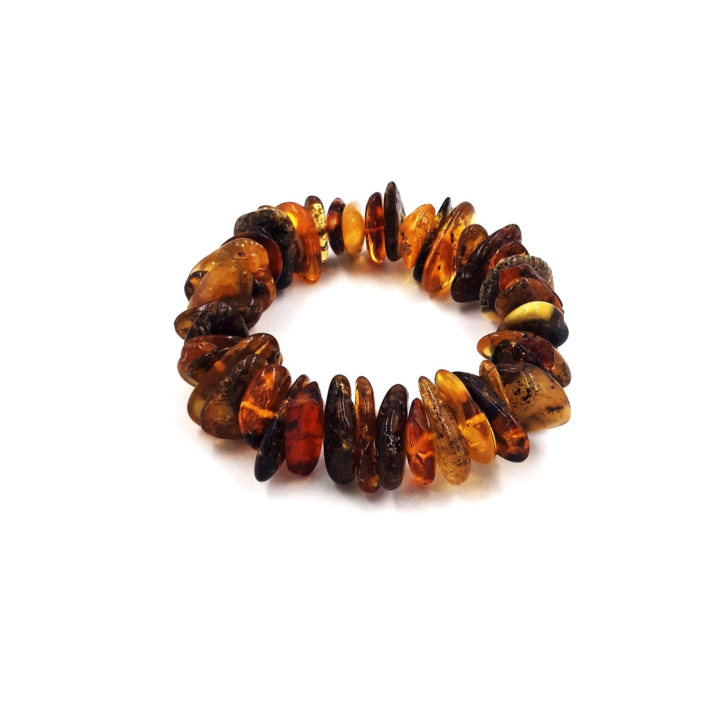 Massive Baltic amber bracelet on elastic for adults