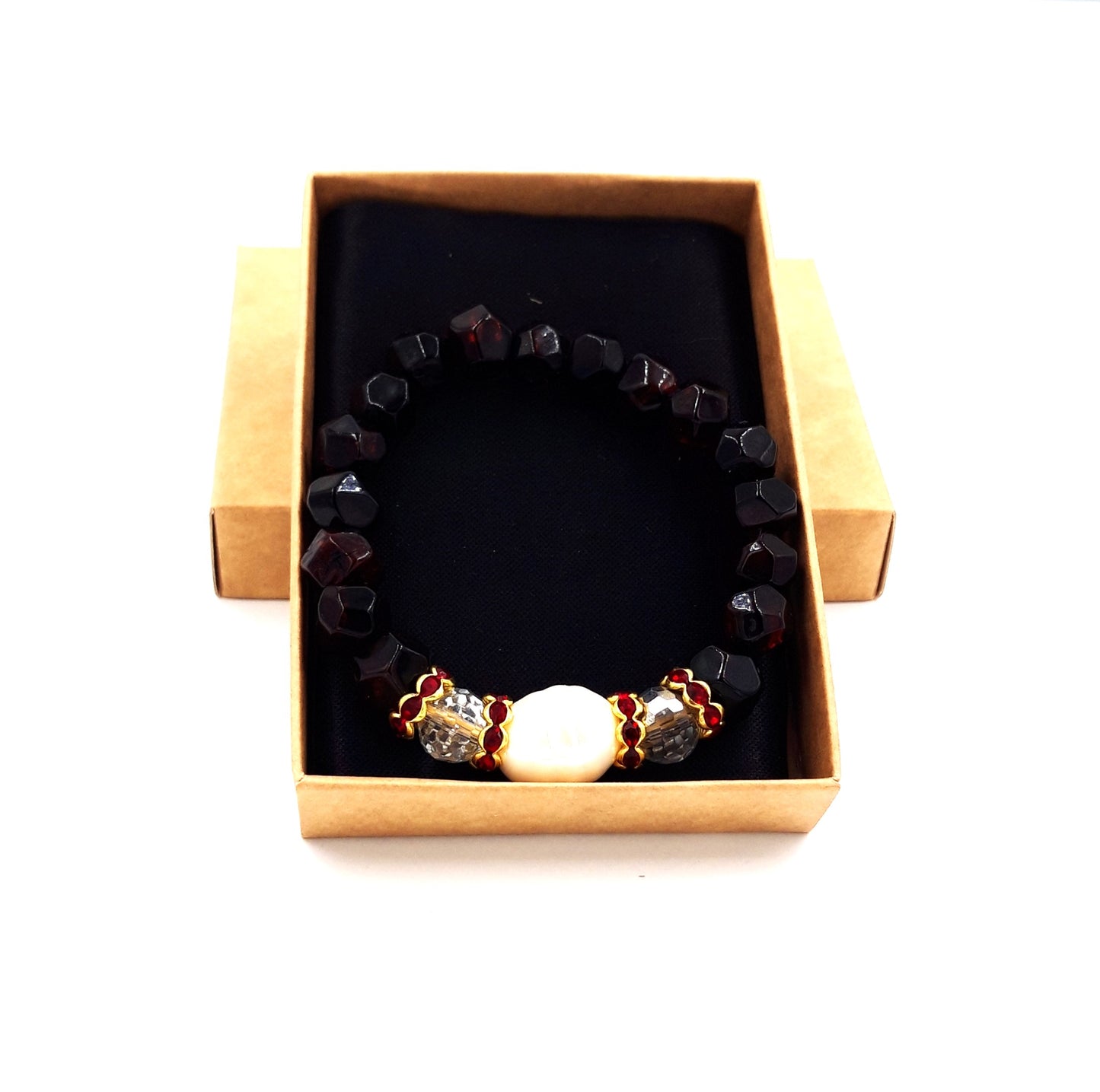 Baltic amber bracelet for adults with freshwater pearl