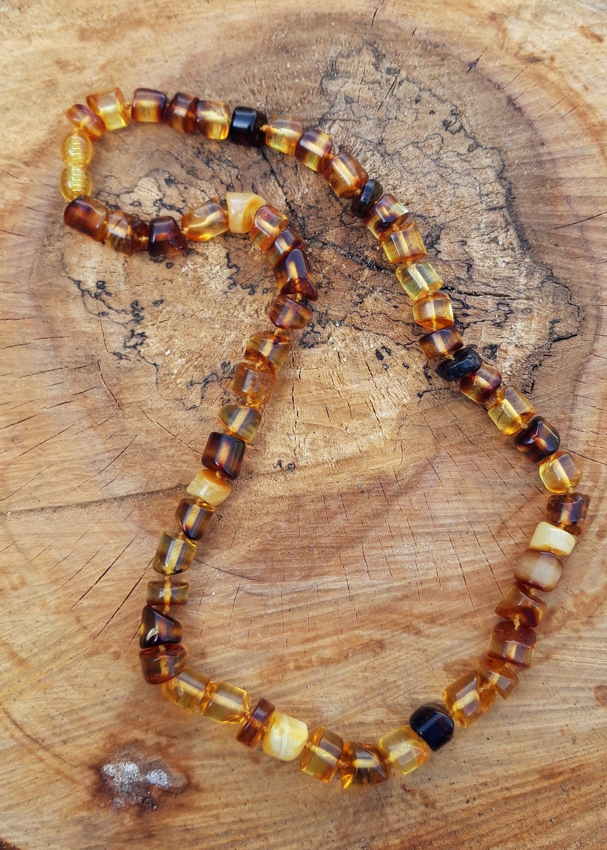 Collier Ancien En Ambre Baltique Vintage - Bakélite - Occasion - Bijou Rétro