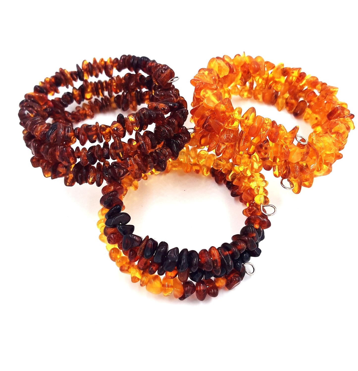 Baltic amber bracelet for adults ( 3 units )